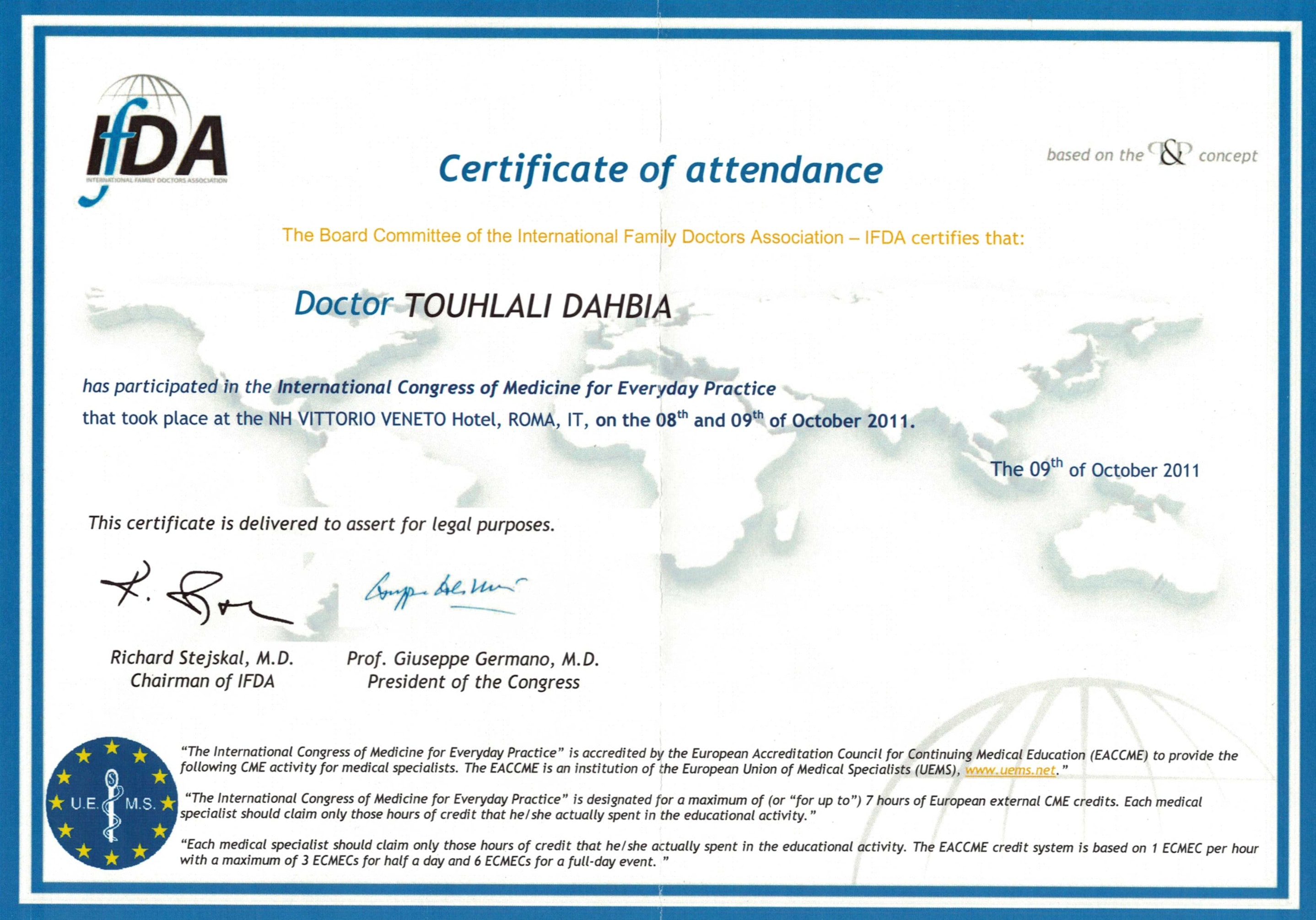 Congrès international de médecine pour la pratique quotidienne — Dr Dahbia Touhlali